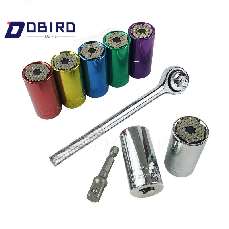 

Universal sleeve multi-function ratchet magic conversion socket wrench three-piece combination
