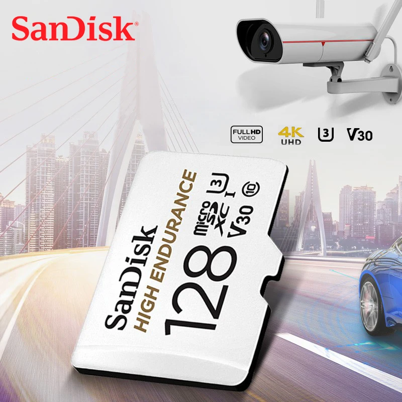 Карта памяти SanDisk microSD высокой прочности 128 ГБ U1 до 100 МБ/с./с 32 Гб 64 256 класс 10