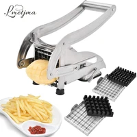 lmetjma french fry cutter with 2 blades stainless steel potato slicer cutter chopper potato chipper for cucumber carrot kc0213