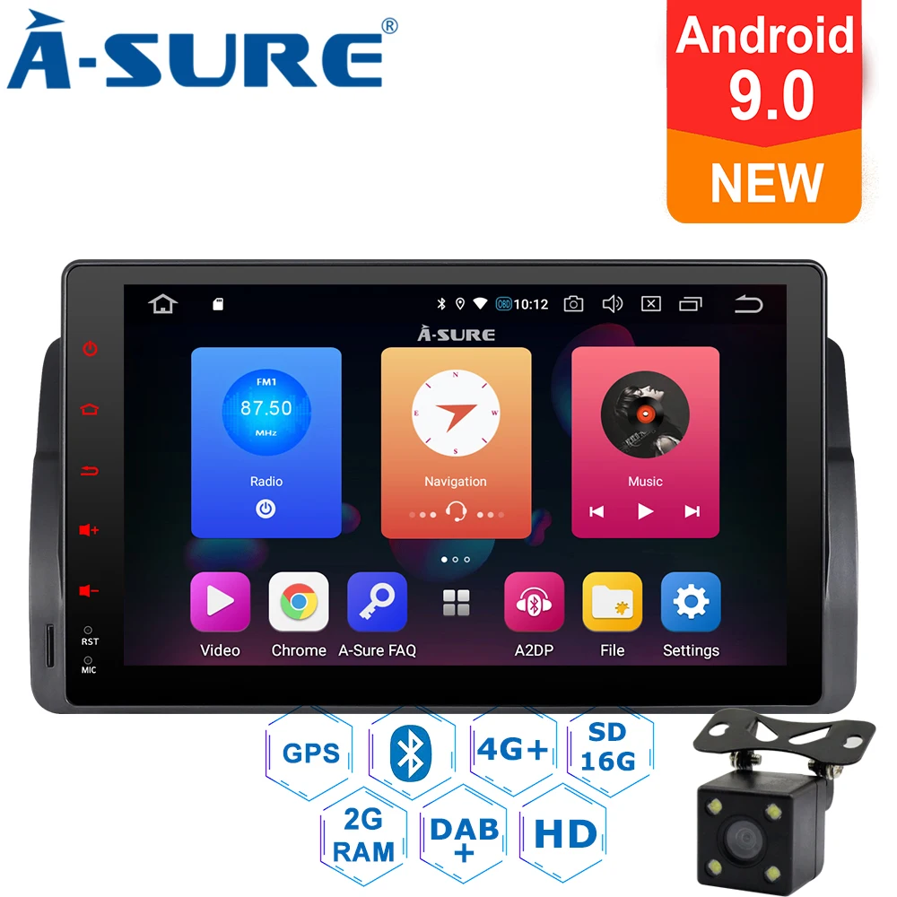 A Sure 9 дюймов 2 Din Android 0 автомобильное радио gps DVD Play стерео навигация для BMW E46 MG ZT Rover