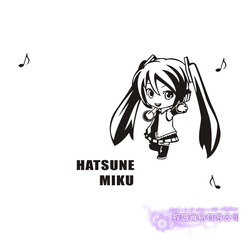 Hatsune Miku Наклейка на стену виниловая наклейка на стену s Наклейка Декор для дома декоративное украшение аниме Hatsune Miku наклейка на машину