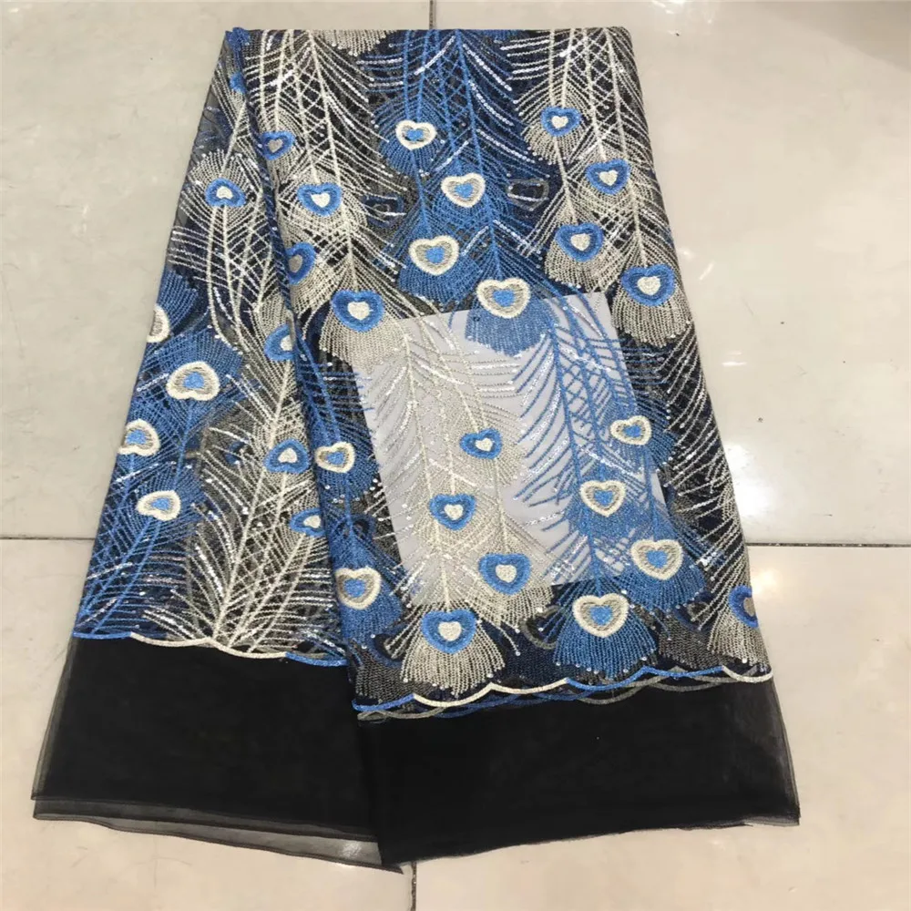 Африканская французская кружевная ткань с пайетками Высококачественная