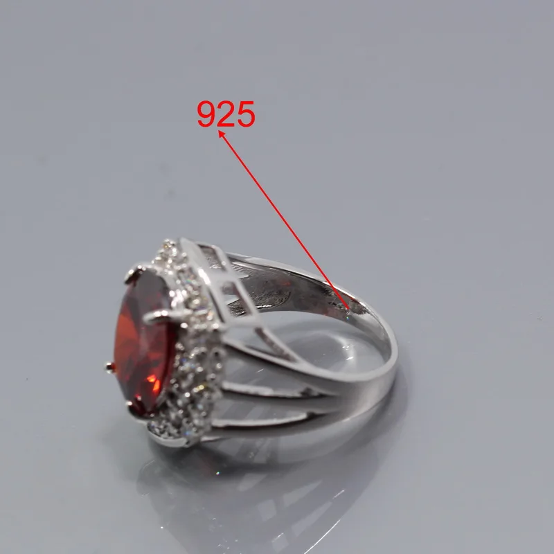 MANNY AAA + качество красный гранатовый серебряное цветов Свадебные Ювелирные наборы