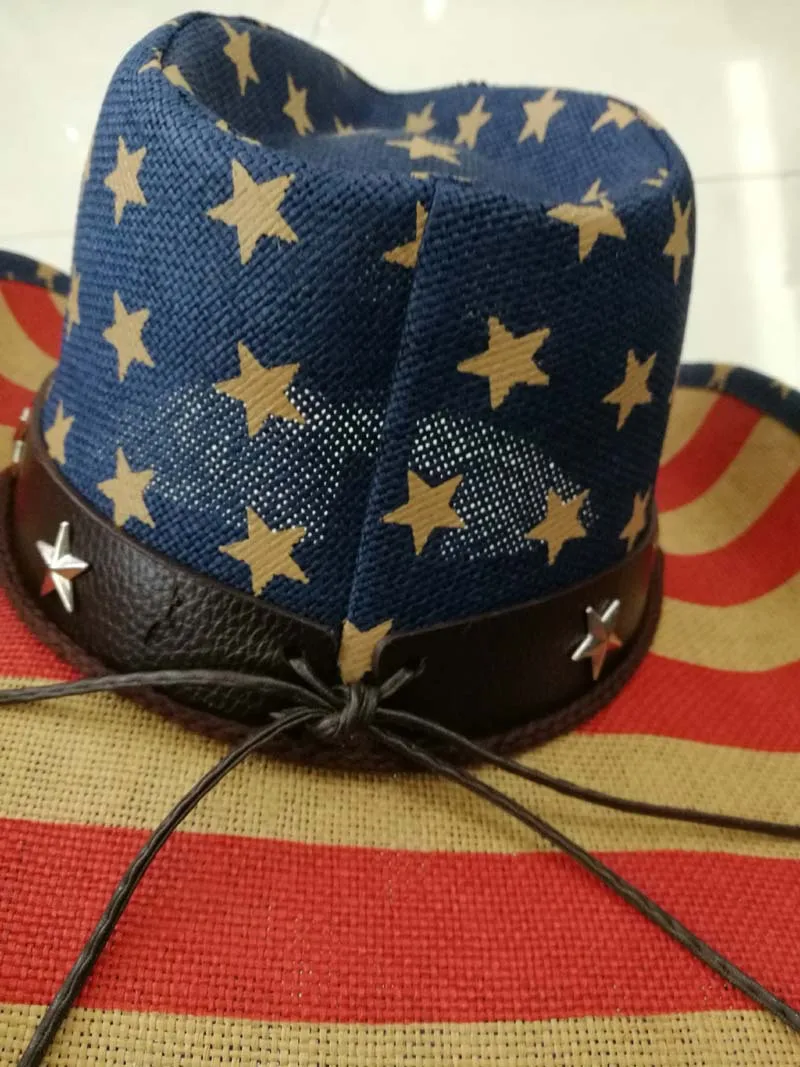 Шляпа в ковбойском стиле с широкими полями и кожаным ремешком ручной работы