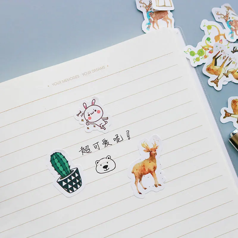 40 шт./пакет милые животные выражение клей бумажный стикер дет diy Подарочная