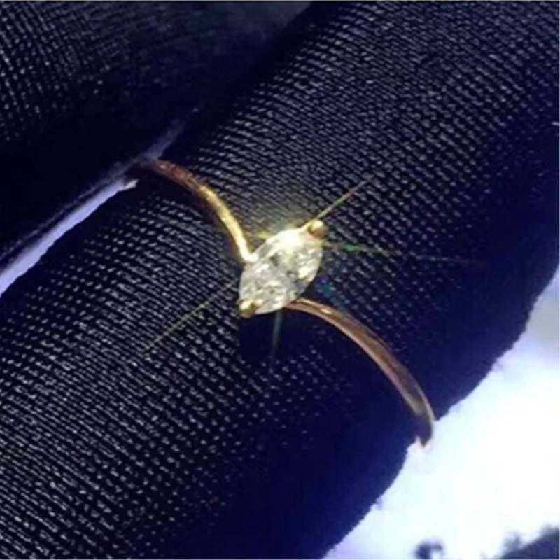 Женское серебряное кольцо CC в форме конского глаза с v образным вырезом простое и