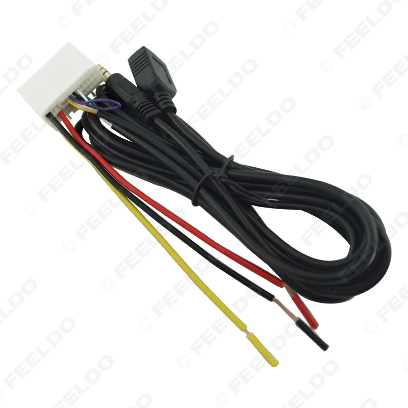 Автомобильный аудио CD стерео Проводной адаптер FEELDO 10 комплектов с USB/AUX разъемом