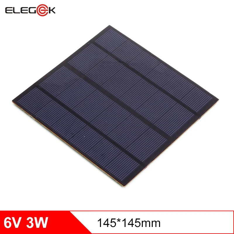 Солнечная панель ELEGEEK 3 Вт 6 в 500 мАч ПЭТ ламинированная поликристаллическая
