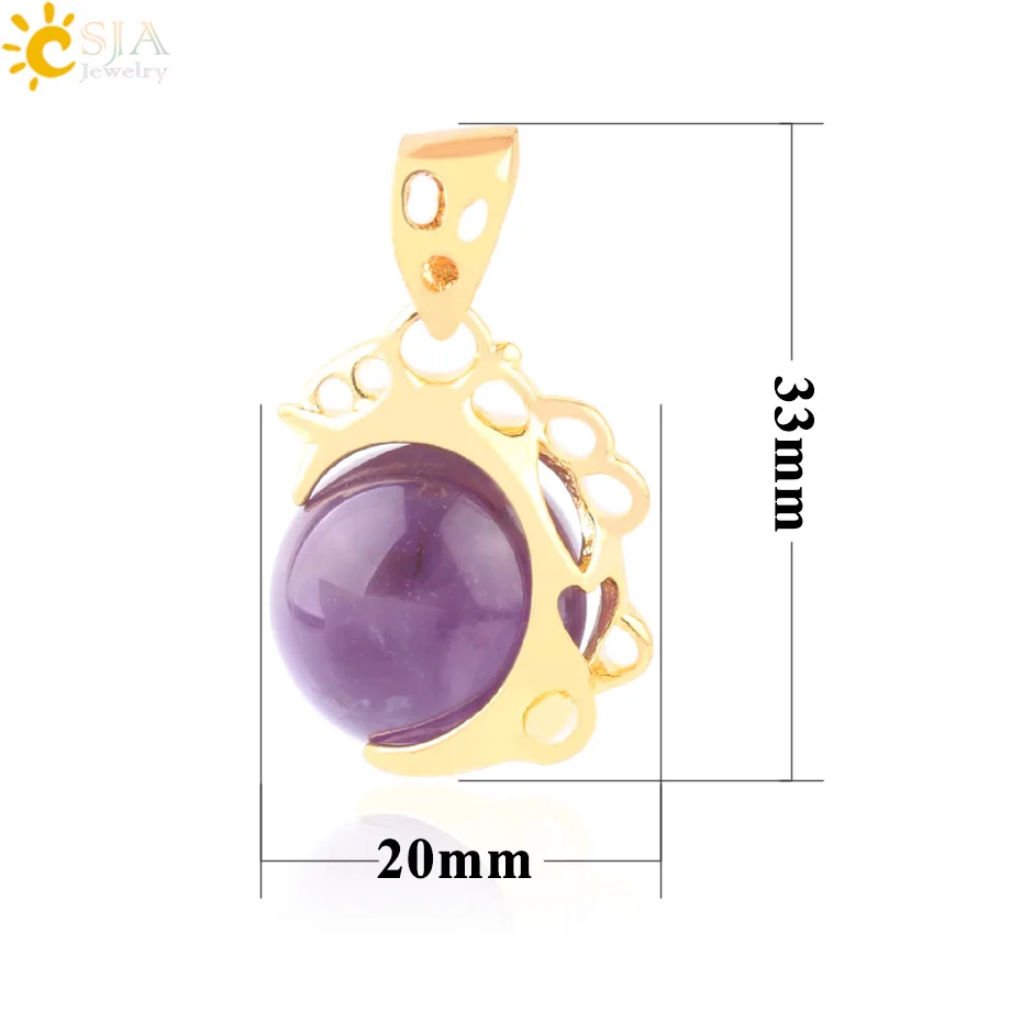 Женские Подвески из натурального кварца CSJA розовый фиолетовый кристалл Круглый