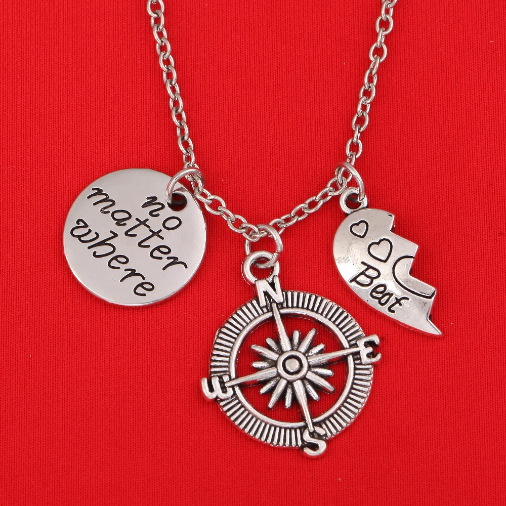Лучшие друзья независимо от того где компас набор ожерелья из 2 частей ожерелье с