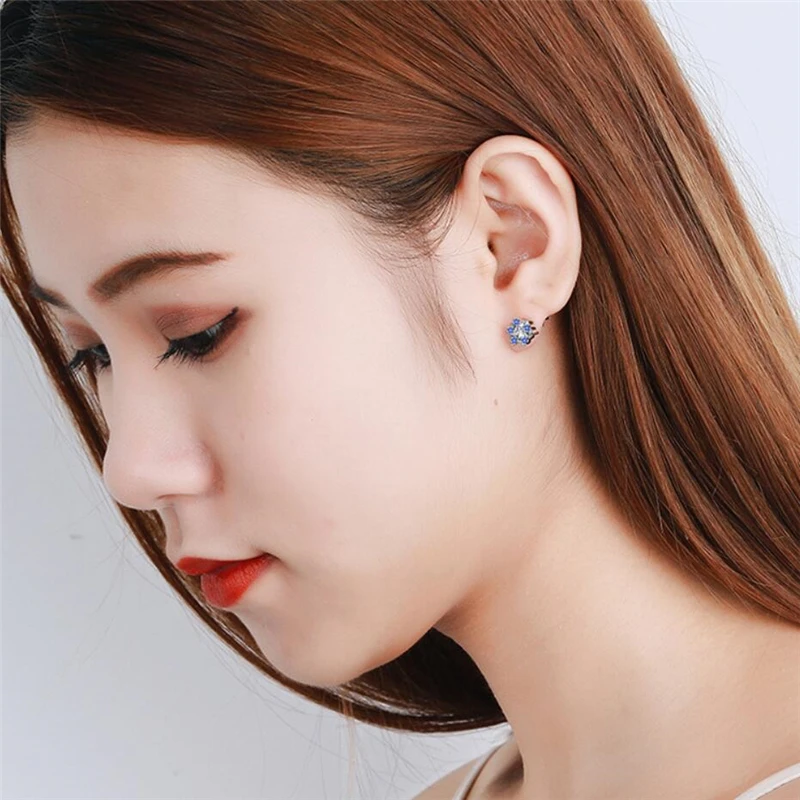 Женские серьги-гвоздики из серебра 925 пробы с эффектом памяти | Украшения и