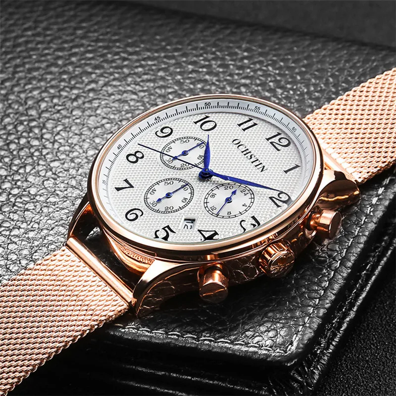 Часы мужские кварцевые в стиле милитари с хронографом|masculinos relogios|masculino relojemasculino