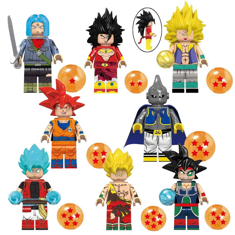 KF6042 8 шт./лот Dragon Ball Z Black Goku Naba Sun Wukong Badak Dales фигурки строительные блоки Подарочная игрушка Бренд Минифигурка - Цвет: KF6042