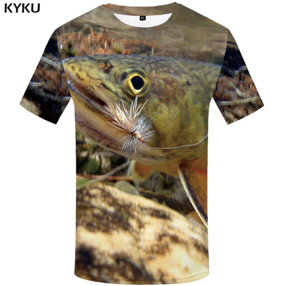 2019 новая футболка с принтом рыб Мужская Аниме 3d печать одежда FunnyT Shirt Наклейка на