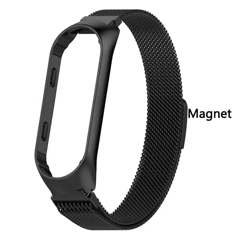 Magnetic Ремешок на запястье для Xiaomi mi Band 3 металлический Безвинтовой браслет из нержавеющей стали ремешок для mi Band 4 сменный ремешок аксессуары - Цвет: Magnetic