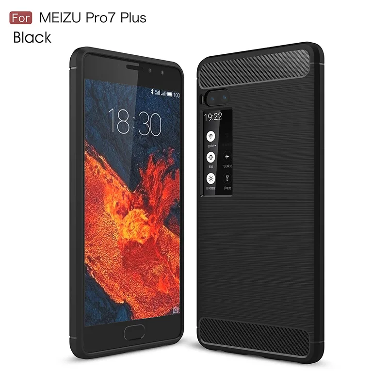 Чехлы для телефонов Meizu Pro 7 Plus углеродное волокно текстура матовый мягкий