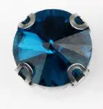blue zircon Больше цветов белый K D коготь настройки 8 мм~ 18 мм круглые Rivoli Форма пришить стеклянные прозрачные Стразы Бисер для одежды аксессуары отделка - Цвет: blue zircon