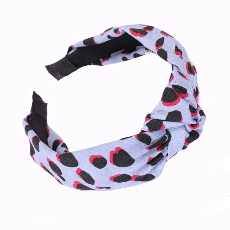 Women Korean Knotted Fabric Headband Girls Wholesale Hair Accessories Leopard Top Knot Hairband Ladies Fashion Head Pieces |