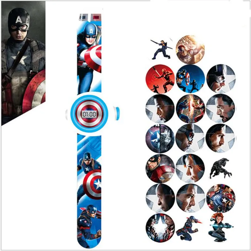 Новинка 2017 человек паук Халк Американский капитан Марвел наручные часы для кукол