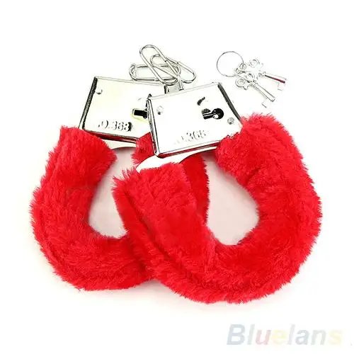 Сексуальные регулируемые плюшевые наручники на лодыжке ограничители секс