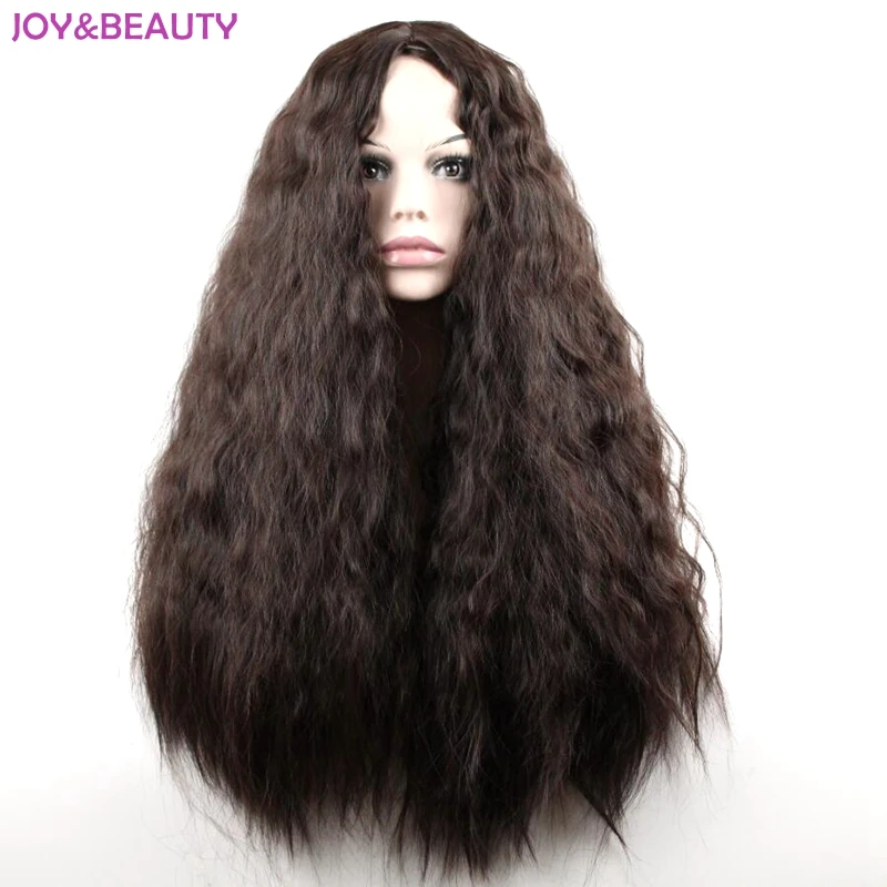 

Женский парик для косплея JOY & BEAUTY, длинный парик из синтетических высокотемпературных волокон, 24 дюйма, черный/коричневый