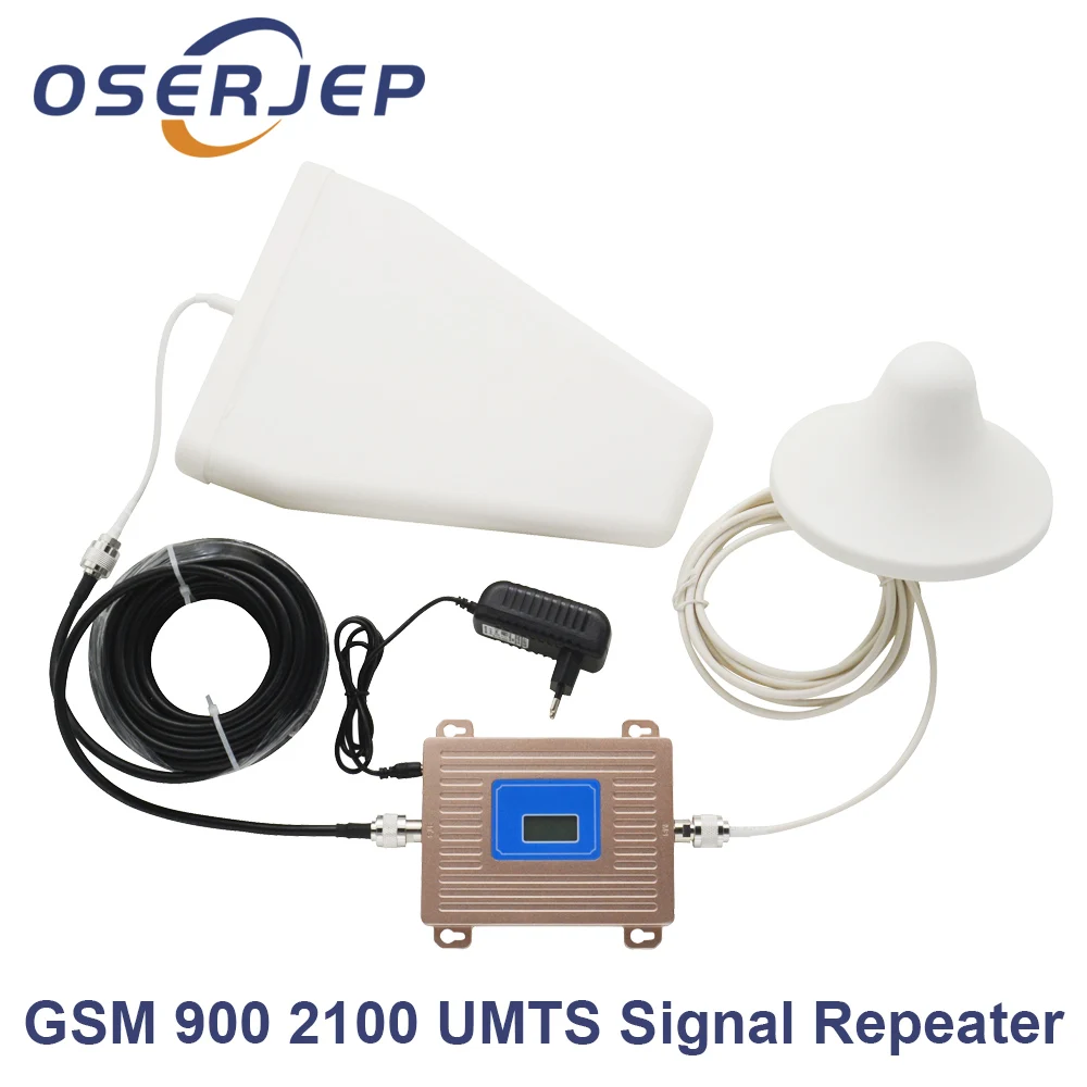 3G ретранслятор сотового сигнала GSM 900 UMTS 2100 двухдиапазонный усилитель сотового телефона 900 МГц 2100 МГц+ Внутренняя/наружная антенна