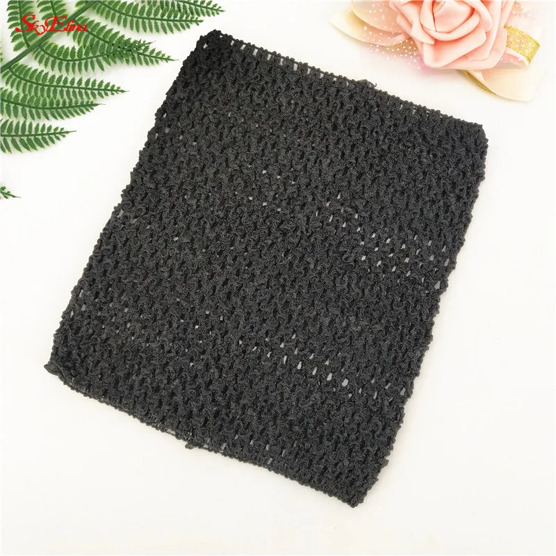 black 1 шт., 20*23 см, топы с юбкой-пачкой, 9 дюймов, эластичное вязаное крючком, на груди, ручной работы, трикотажная юбка, платье, аксессуары, белый цвет, 8Z SH939 - Цвет: black