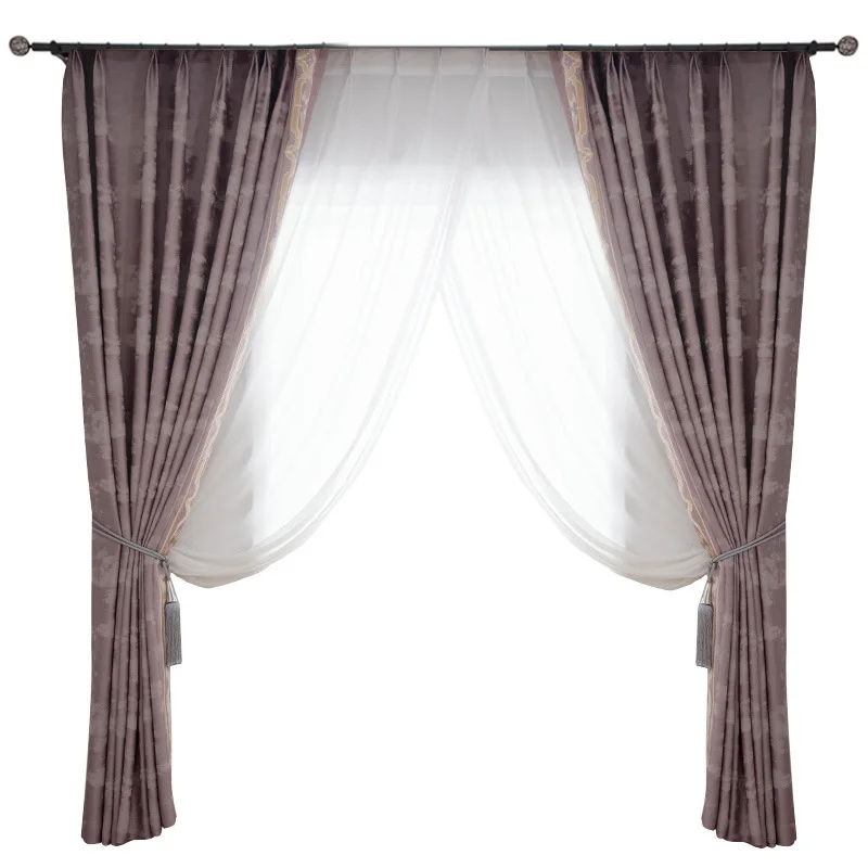 2019 New Summer Luxury Style Thick Jacquard Faux Silk Blackout Fabric Window Curtains for Living Room Bedroom Customized Size | Дом и сад