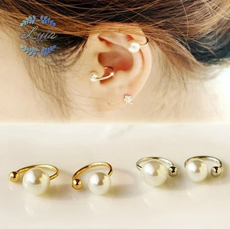 Папка для ушей с искусственным жемчугом без проколов клипсы ювелирных изделий|ear