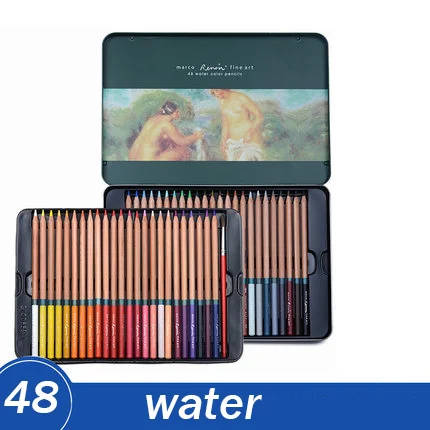 48-Watercolor Ренуар 48/72/100/120 акварелью и масляными-цветной карандаш для ручной вязки и раскрашивания специалиста для художников художественных цветовое перо - Цвет: 48-Watercolor