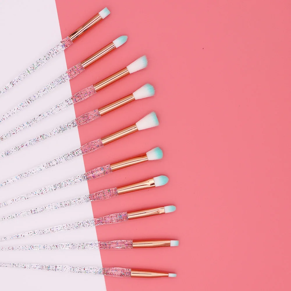 10 шт. единорог из горного хрусталя кисти для макияжа набор теней век основа пудра