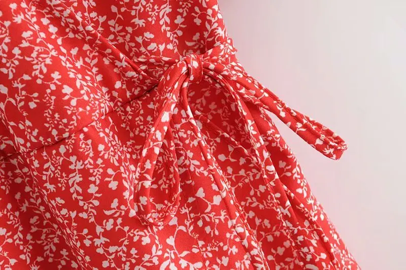 2019 элегантное женское платье в французском стиле с v образным вырезом цветочным