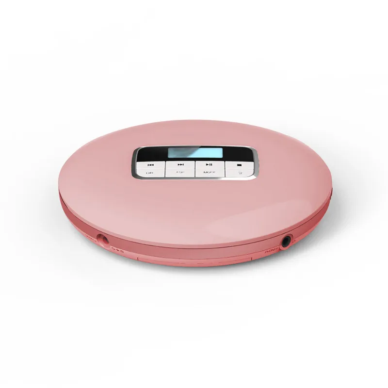 Портативный светильник для cd-плеера Walkman, портативные компакт-проигрыватели, диски, мини Студенческая машина для обучения слуху, HIFI Качество звука 3,5 мм - Цвет: Розовый