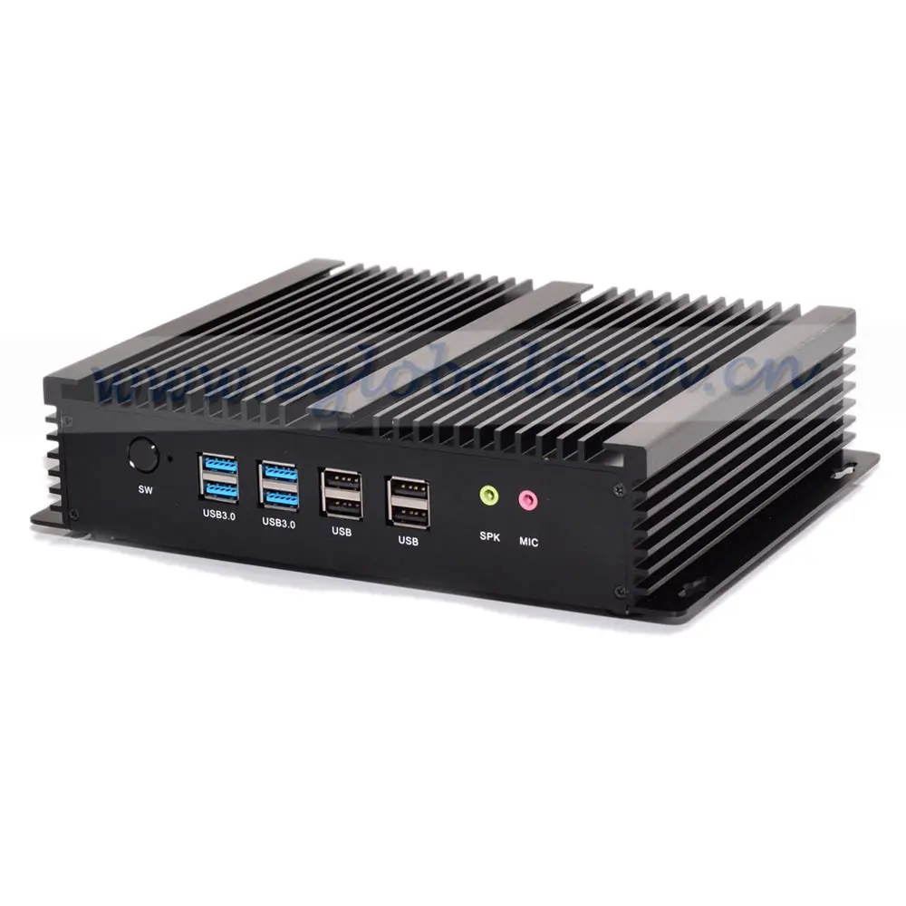 EGLOBAL 3 года гарантии безвентиляторный промышленный Мини ПК Barebone Intel Core i3 5005U/i5 4200U/i7 5550U Windows 10 2LAN 6COM