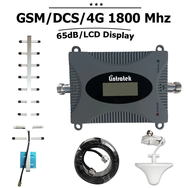 ЖК-дисплей 2G 4G LTE 1800 усилитель сигнала сотового телефона 65 дБ усиление GSM DCS