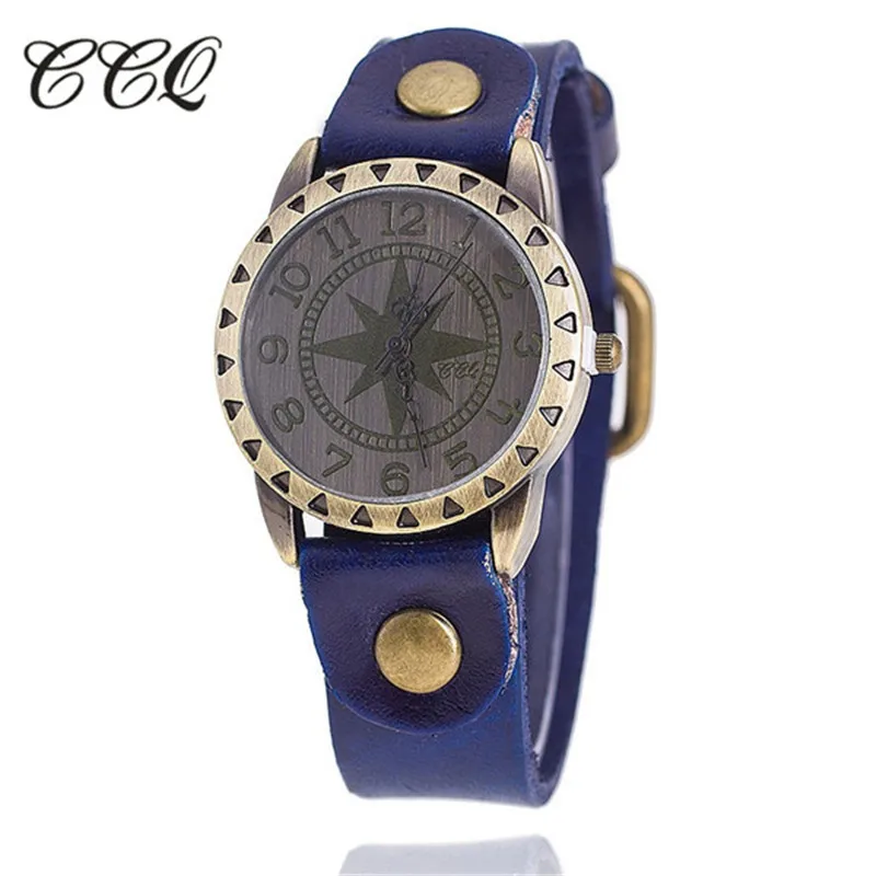 Часы наручные CCQ женские кварцевые брендовые винтажные повседневные Роскошные с