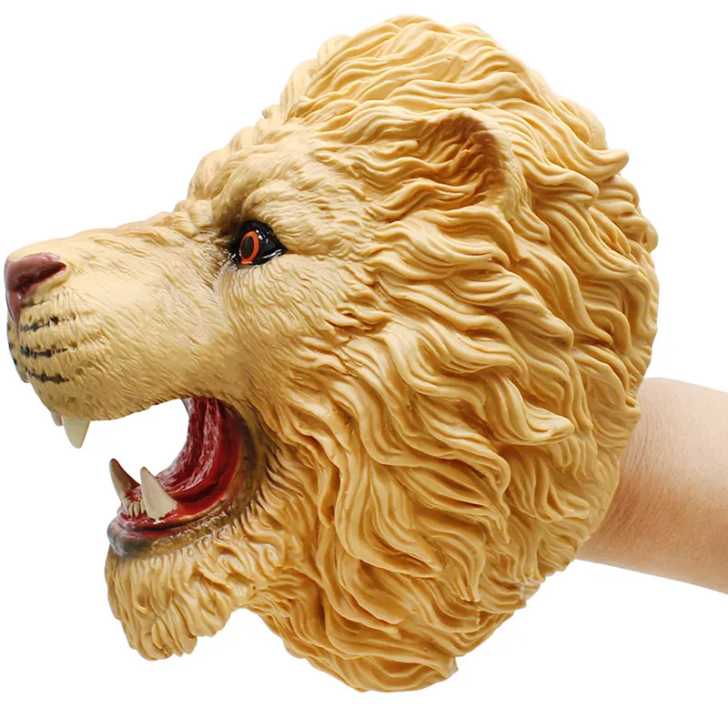 Lion Динозавр ручная кукла для рассказов тираннозавр голова рука кукла мягкая Нетоксичная фигурка игрушка для детей Реалистичная динозаврская модель подарок - Цвет: Lion