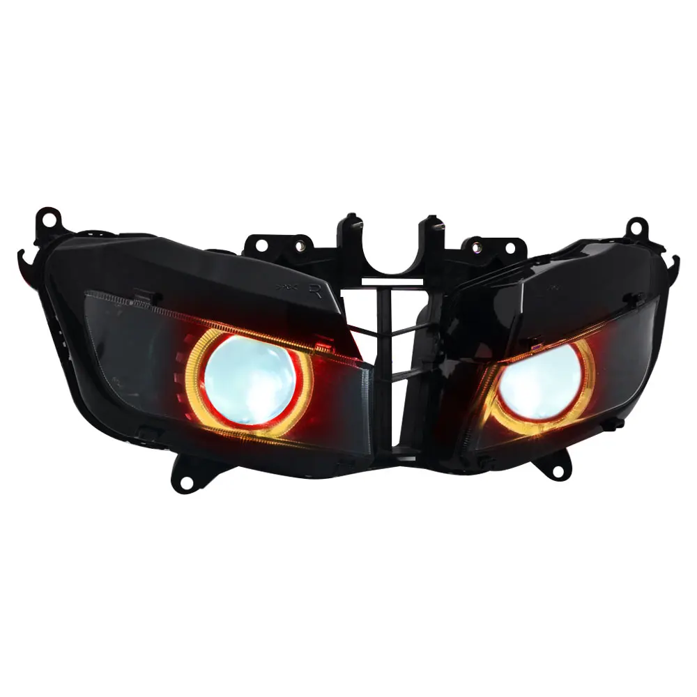 

Motorcycle Headlight Lamp Head Light Fully Assembled Headlight with Red Angel Eye For Honda CBR600RR 2013-2018