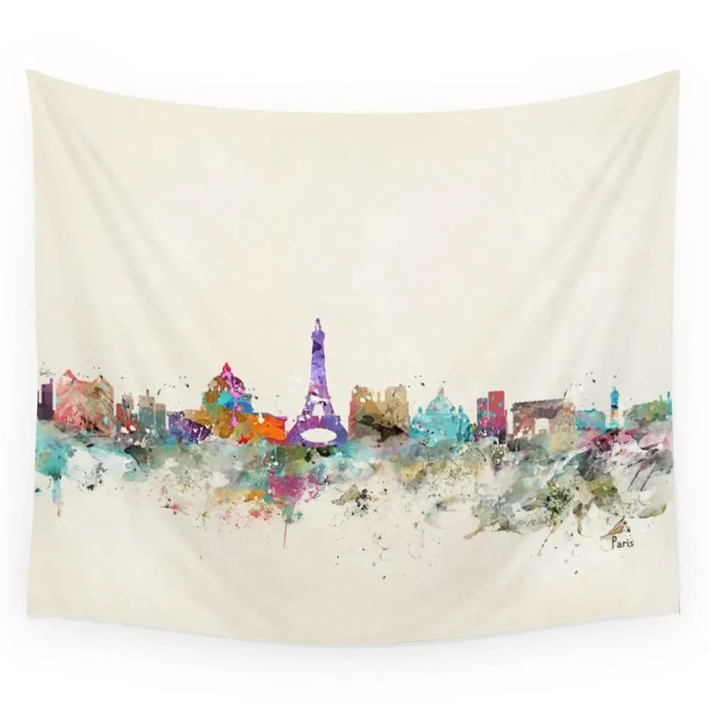 Настенный гобелен с изображением пейзажа Города Парижа|Гобелен| |
