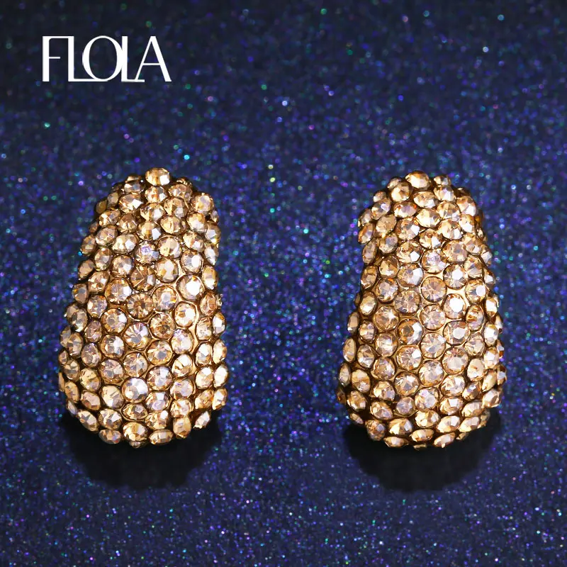 Женские серьги клипсы без пирсинга с кристаллами|clip earrings without piercing|clip earringsfashion clip |