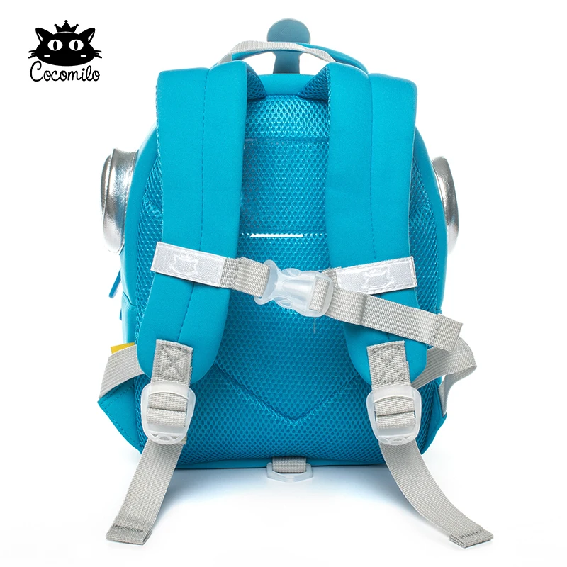 Cocomilo Cartoon 3D Robot Pattern School Bag 3-5 years Sky Blue Baby Toddler Bag light for Boys Little Kids Kindergarten Bag