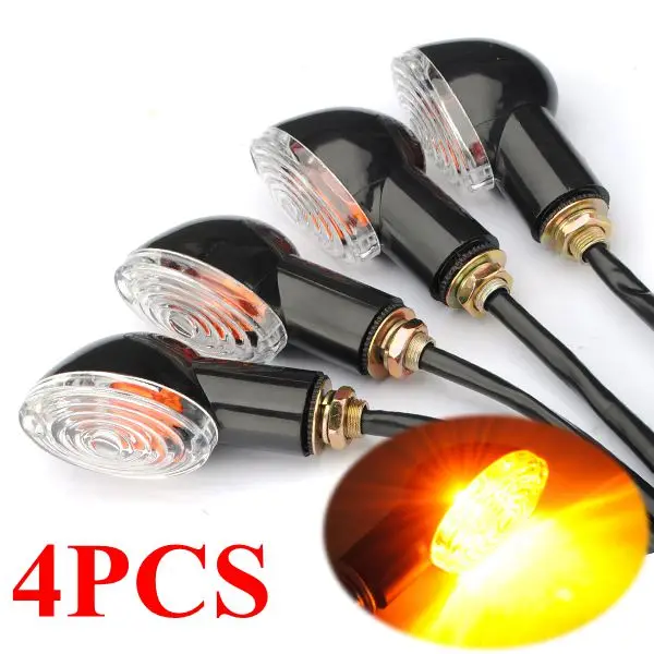 4PCS Universal Motorcycle Turn Signal Indicator Mini for Cat Eye For Honda Suzuki Ducati |