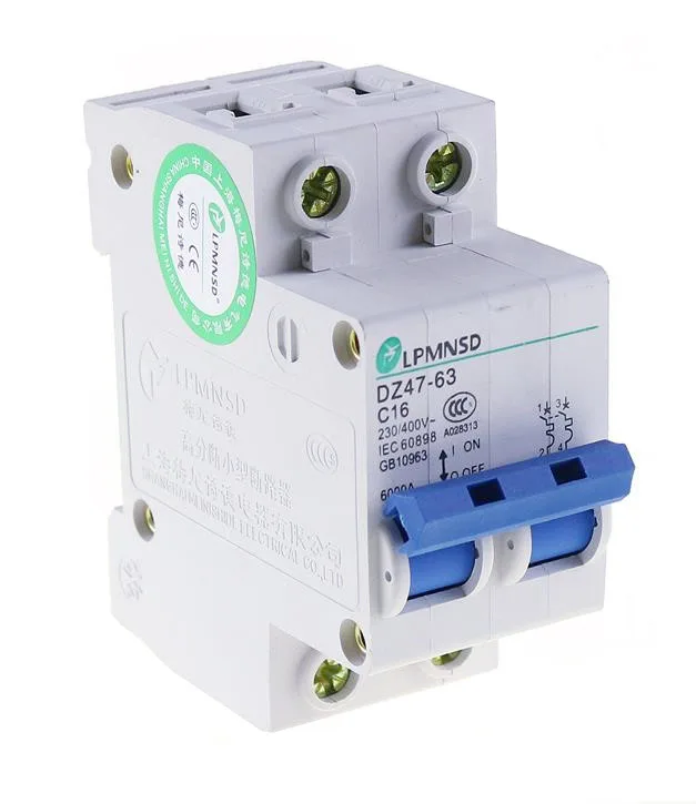 AC 2 P 6A 10A 16A 20A 25A 32A 40A 50A 63A автоматический выключатель 230 ~ 400 В MCB полюса солнечной