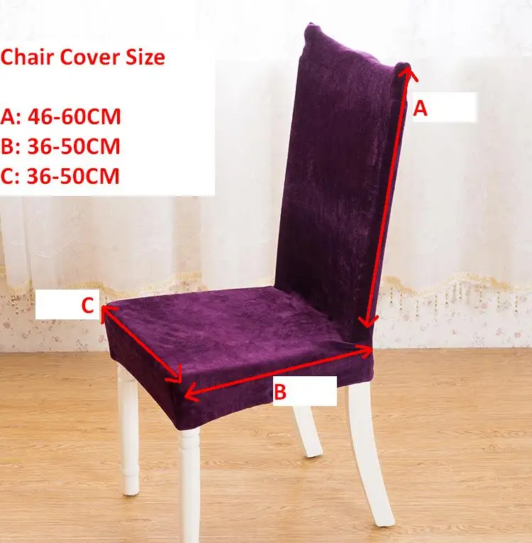 Зимние плотные бархатные чехлы для стульев домашний эластичный чехол