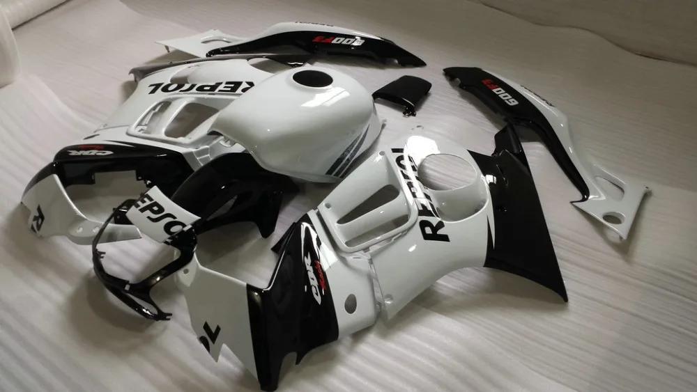 Изготовленный на заказ белый черный обтекатель комплект для CBR600F3 97 98 CBR 600F3 1997 1998