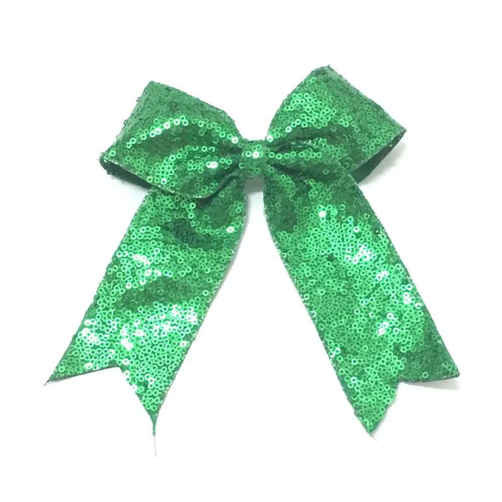 30 шт./лот 6''Sequin кожаный бант для чирлидинга девочек аксессуары волос ручной