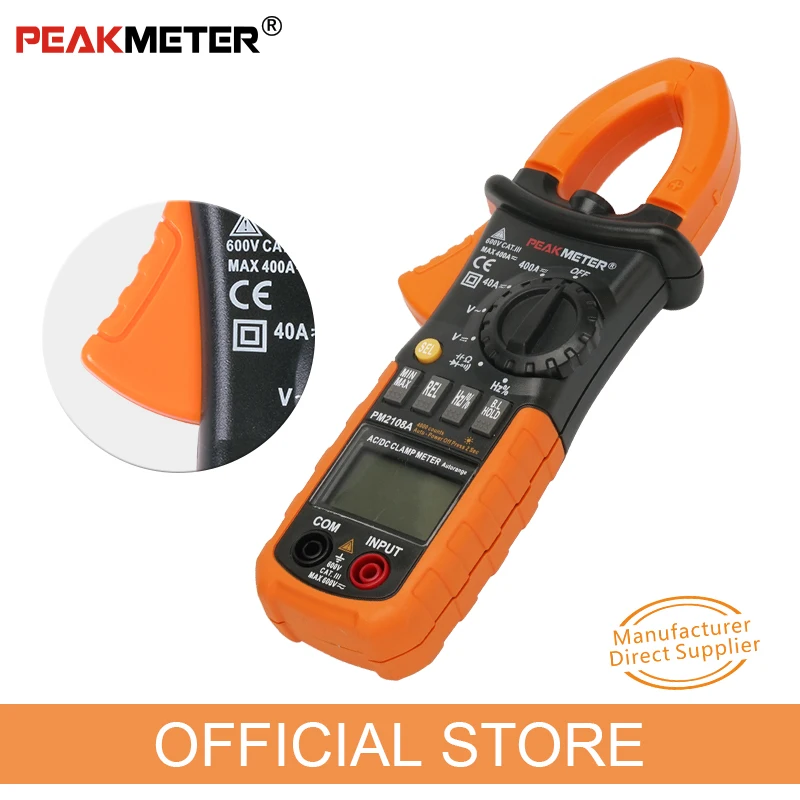 Токовые клещи PEAKMETER MS2108A MASTECH плоскогубцы Амперметр Емкость тестер AC DC амперметрический зажим мультиметр