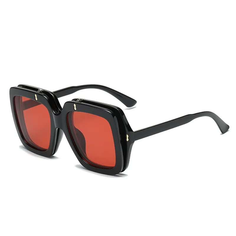 Женские квадратные солнцезащитные очки большие Винтажные Солнцезащитные в