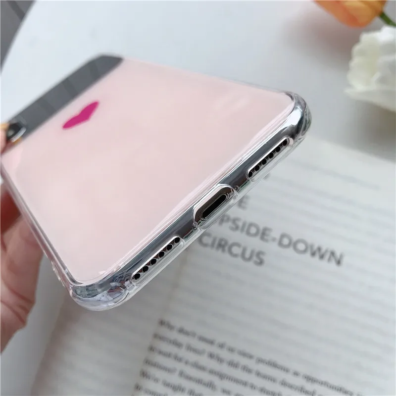 Модный зеркальный чехол для iPhone X Xs Max XR 8 7 телефона Маленький милый свежий из ТПУ 6