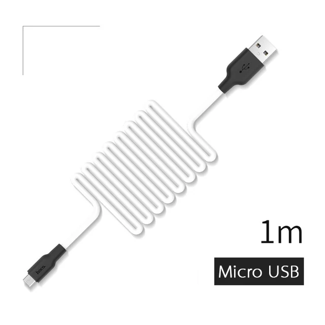 HOCO Micro USB кабель 5V2A Быстрая зарядка кабель синхронизации данных для samsung Xiaomi Tablet экологичный силиконовый usb зарядный шнур Microusb - Цвет: White